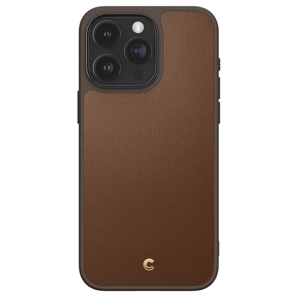 Spigen Cyrill iPhone 15 Pro Max Kajuk Mag Θήκη με Επένδυση Συνθετικού Δέρματος και MagSafe - Saddle Brown