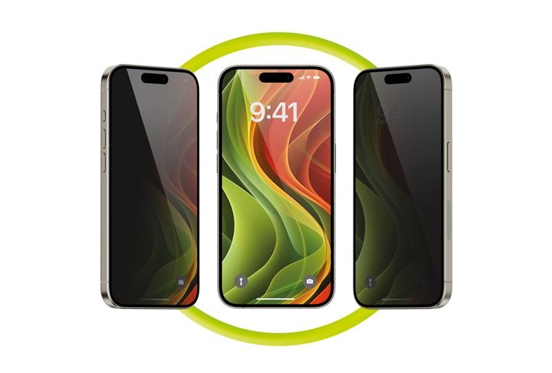Mobile Origin iPhone 16 Pro Max Screen Guard Privacy 9H Αντιχαρακτικό Γυαλί Οθόνης με Κιτ Εγκατάστασης - Black
