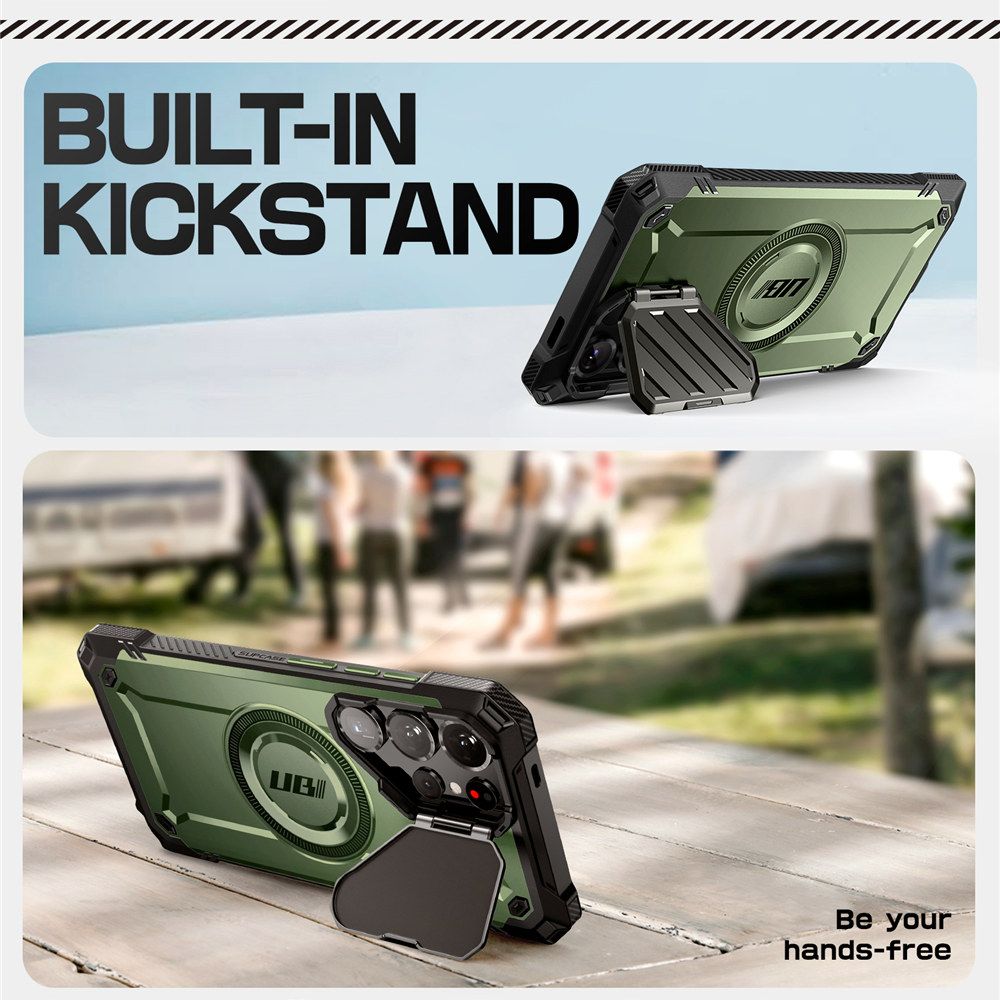 Supcase Samsung Galaxy S25 Ultra UB XT Mag Σκληρή Θήκη με Κάλυμμα Κάμερας / Stand και Magsafe - Green