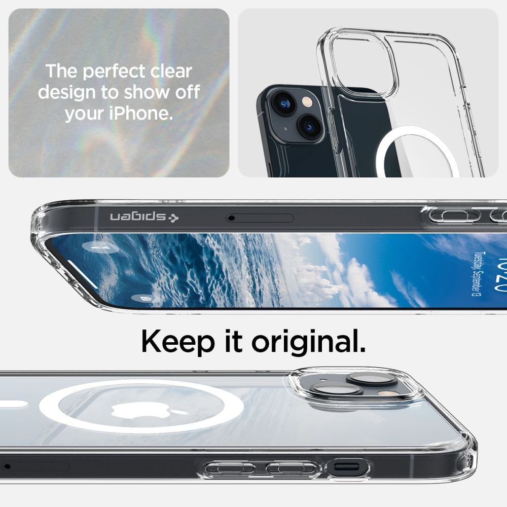Spigen iPhone 14 Plus / iPhone 15 Plus Ultra Hybrid Mag Σκληρή Θήκη με Πλαίσιο Σιλικόνης Και MagSafe - White / Διάφανη