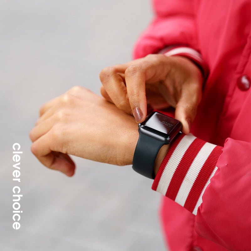 Crong Λουράκι Apple Watch 2/3/4/5/6/7/8/9/10/11 - SE (1/2/3) - 38/40/41/42mm Σιλικόνης - Liquid Strap - Black