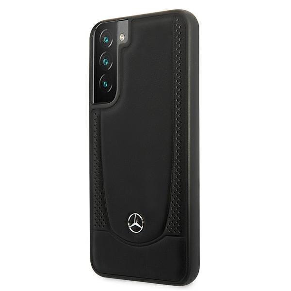 Mercedes Samsung Galaxy S22 Plus Urban Line Σκληρή Θήκη με Επένδυση Γνήσιου Δέρματος - Black - MEHCS22MARMBK