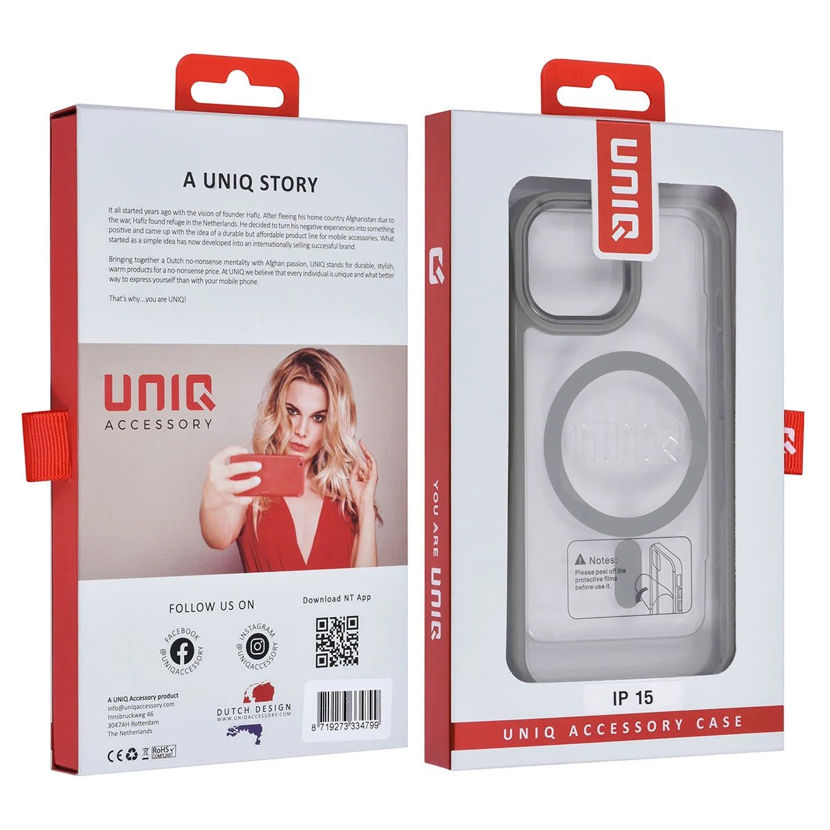 Tuniq iPhone 15 - MagSafe Σκληρή Θήκη με Πλαίσιο Σιλικόνης - Γκρι / Διάφανη