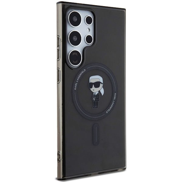 Karl Lagerfeld Samsung Galaxy S24 Ultra - IML Ikonik - Magsafe Σκληρή Θήκη με Πλαίσιο Σιλικόνης - Black - KLHMS24LHFCKNOK