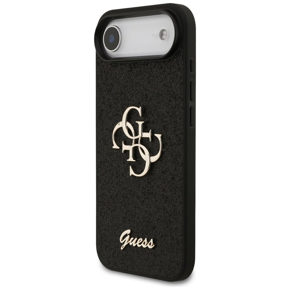 Guess iPhone Air - Fixed Glitter Big 4G - Σκληρή Θήκη με Πλαίσιο Σιλικόνης - Black - GUHCP17MHG4SGK