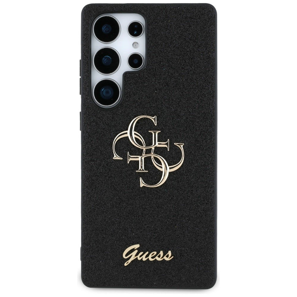 Guess Samsung Galaxy S25 Ultra - Fixed Glitter Big 4G - Σκληρή Θήκη με Πλαίσιο Σιλικόνης - Black - GUHCS25LHG4SGK