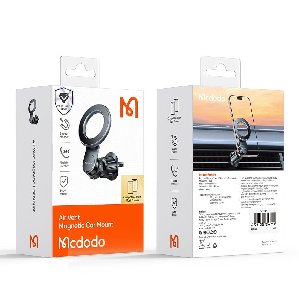 Mcdodo Μαγνητική MagSafe Βάση Αυτοκινήτου για τον Αεραγωγό - CM-6260 - Black