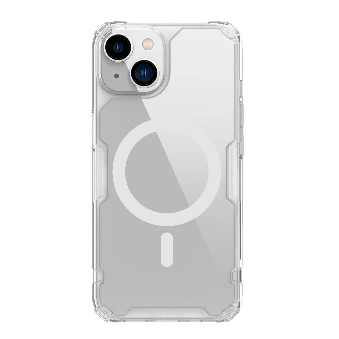 Nillkin iPhone 15 Nature Pro Magnetic - Σκληρή Θήκη με Πλαίσιο Σιλικόνης και MagSafe - Διάφανη / White