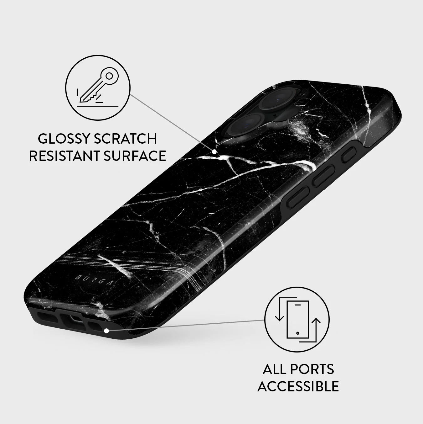 Burga iPhone 16 Plus Fashion Tough MagSafe Σκληρή Θήκη με MagSafe - Noir Origin