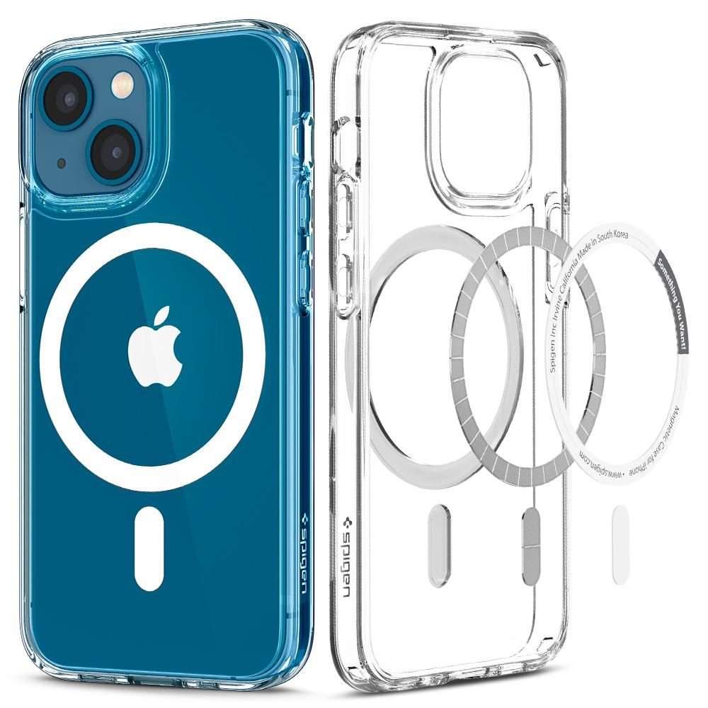 Spigen iPhone 13 Ultra Hybrid Mag Σκληρή Θήκη με Πλαίσιο Σιλικόνης Και MagSafe - White / Clear