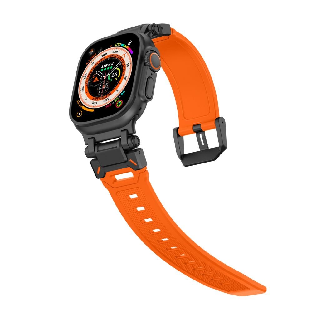 Tech - Protect Λουράκι Apple Watch 4/5/6/7/8/9/10/11 - SE (1/2/3) - ULTRA (1/2/3) - 44/45/46/49mm Delta Pro Λαστιχένιο - Orange / Black