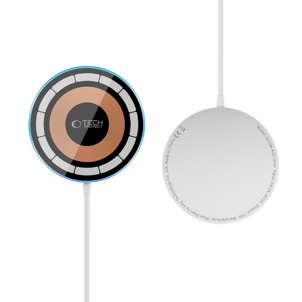 Tech - Protect QI15W - A30 15W Ασύρματος Φορτιστής MagSafe με Καλώδιο Type - C - Silver