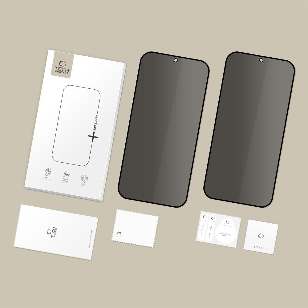 Tech - Protect Samsung Galaxy S25 FE / A37 / A57 5G - Full Screen Αντιχαρακτικό Γυαλί Οθόνης - Glass Spy+ - 2 Τεμάχια - Privacy