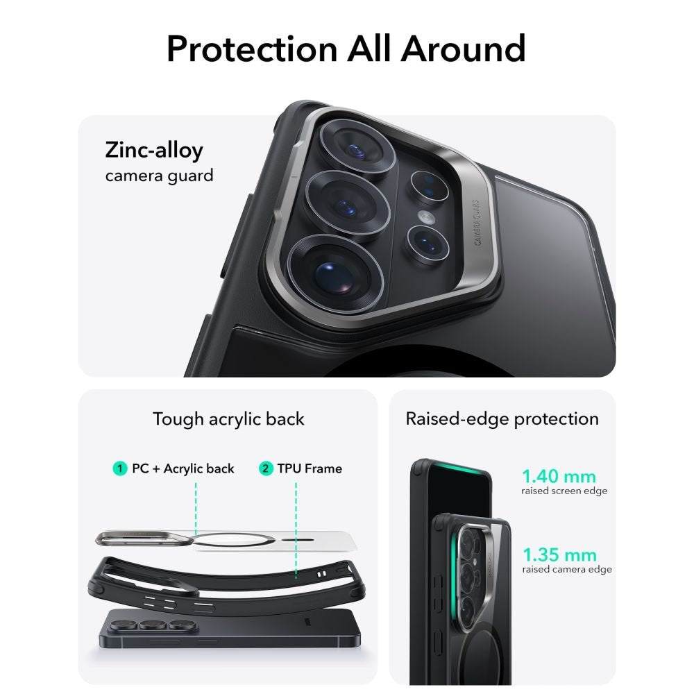 ESR Samsung Galaxy S26 Ultra - Σκληρή Θήκη με Πλαίσιο Σιλικόνης και MagSafe - Classic Hybrid Kickstand MagSafe - Clear / Black