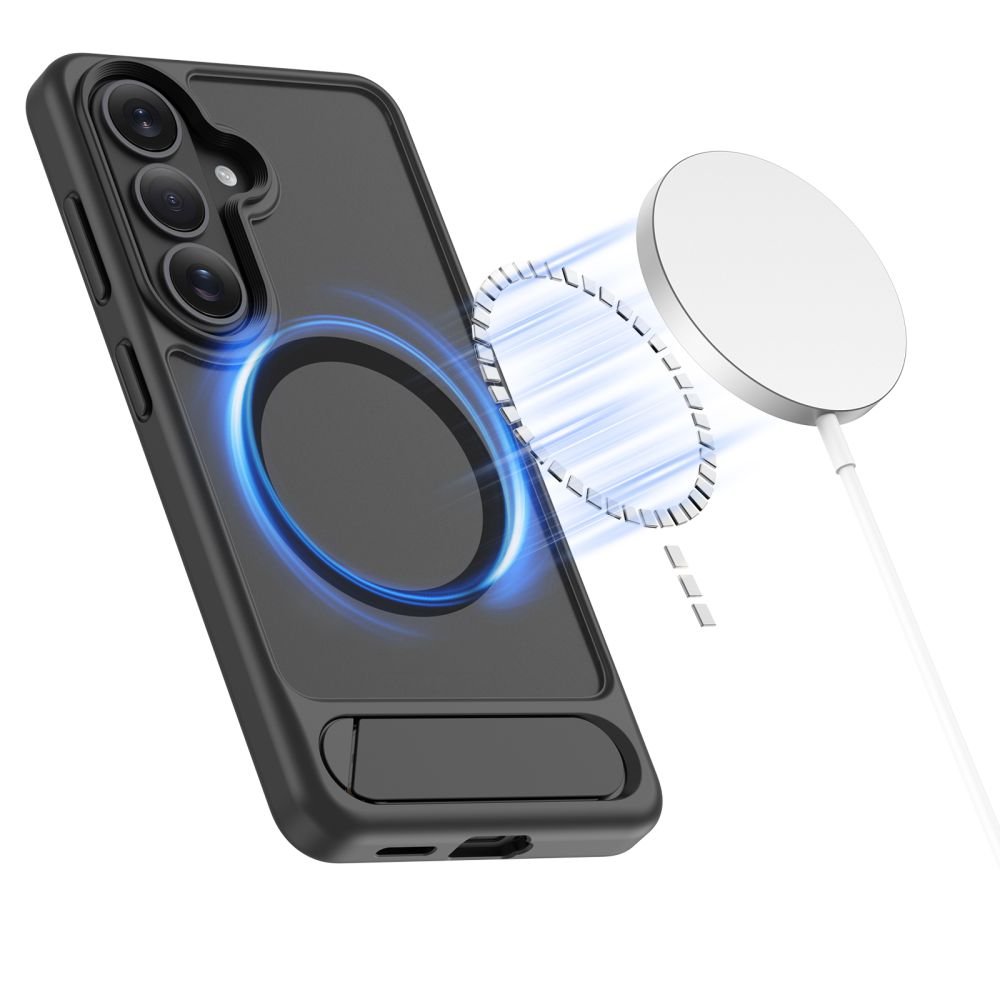 Tech - Protect Samsung Galaxy S26 - Σκληρή Θήκη με Πλαίσιο Σιλικόνης και Σταντ - Magrack MagSafe - Matte Black