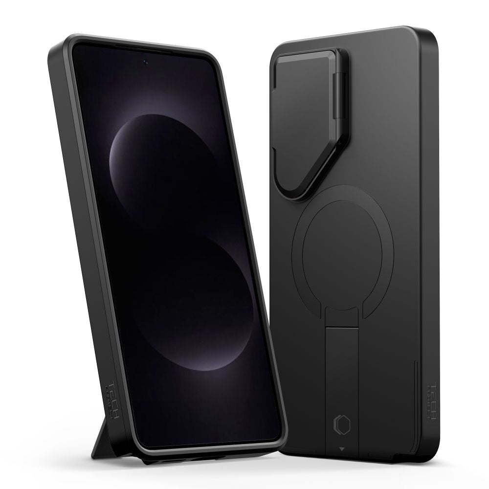 Tech - Protect Samsung Galaxy S26 Ultra - Σκληρή Θήκη με Ανοιγόμενο Κάλυμμα Κάμερας και Stand Kevlar - Aura MagSafe - Black / Orange