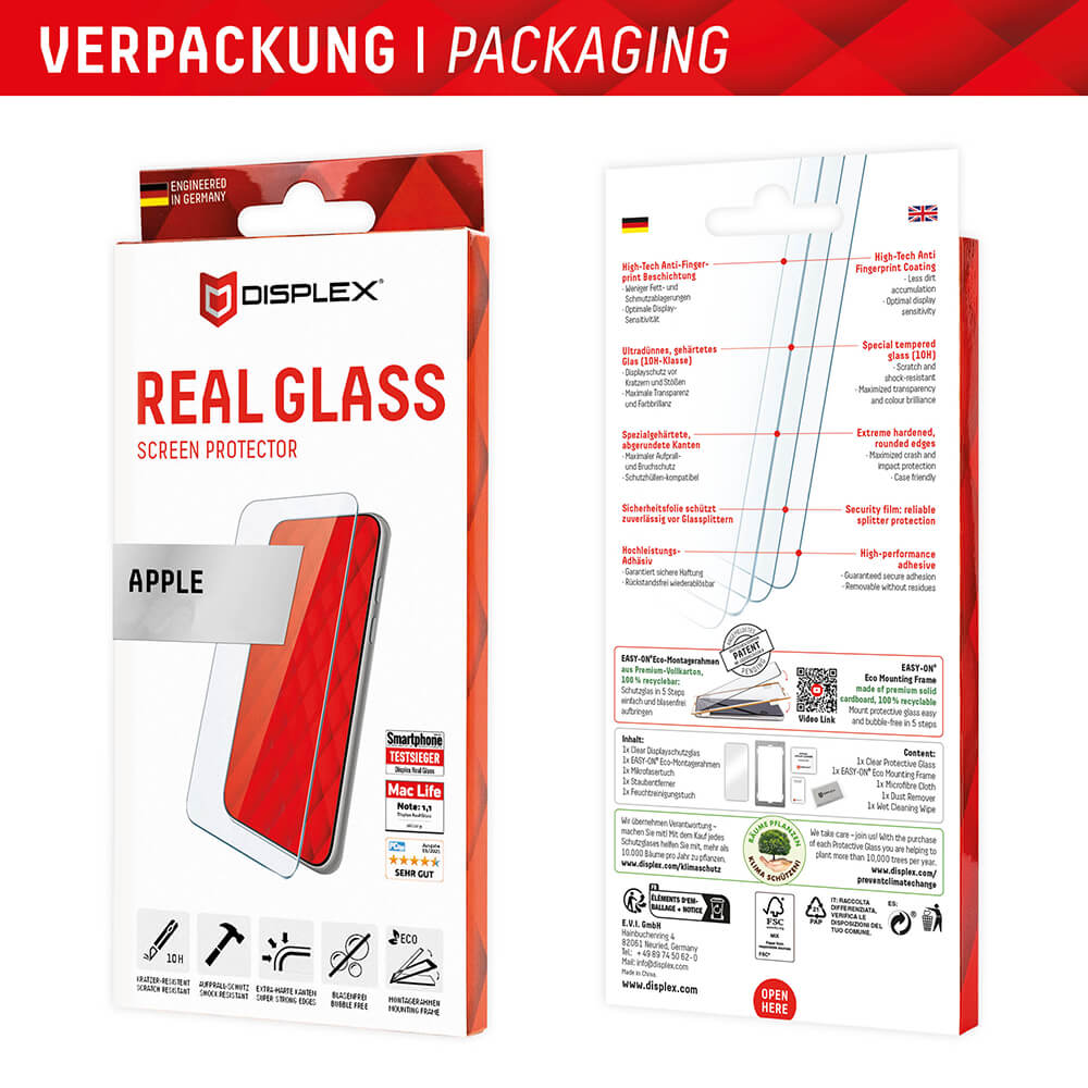 Displex iPhone 16 - Premium Real Glass 2D - Προστασία Οθόνης - Αντιχαρακτικό Γυαλί / Tempered Glass - Διάφανο