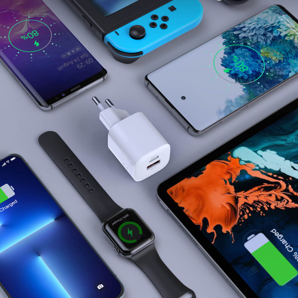 Choetech PD QC 33W Οικιακός Φορτιστής Γρήγορης Φόρτισης με 1 Θύρα Type - C και 1 Θύρα USB - White - PD5006