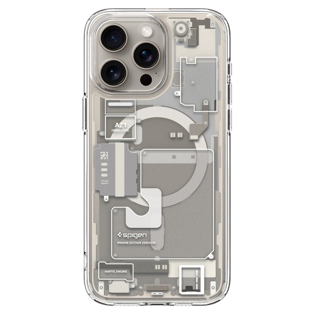 Spigen iPhone 15 Pro Max Ultra Hybrid Mag Σκληρή Θήκη με Πλαίσιο Σιλικόνης Και MagSafe - Zero One Natural Titanium