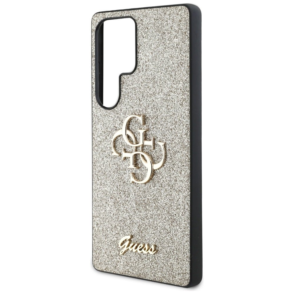 Guess Samsung Galaxy S25 Ultra - Fixed Glitter Big 4G - Σκληρή Θήκη με Πλαίσιο Σιλικόνης - Gold - GUHCS25LHG4SGD