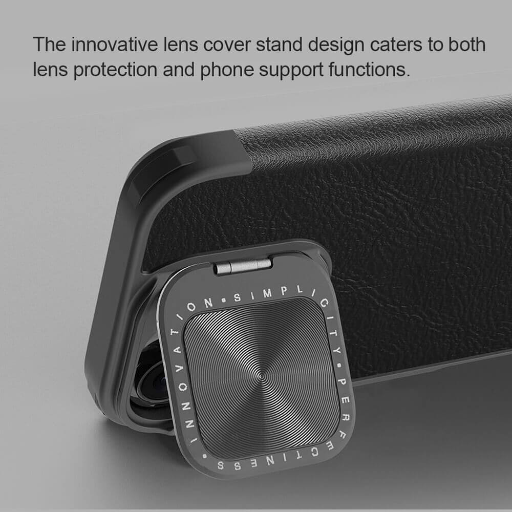Nillkin iPhone 16 Qin Prop Leather Θήκη Βιβλίο με Κάλυμμα για την Κάμερα - Black