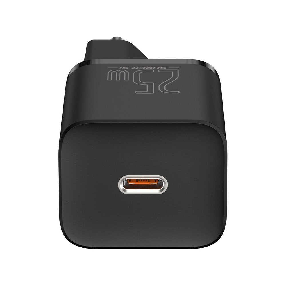 Baseus Super Si PD 25W Οικιακός Φορτιστής με Θύρα Type - C και καλώδιο Type - C to Type - C - Black - TZCCSUP - L01