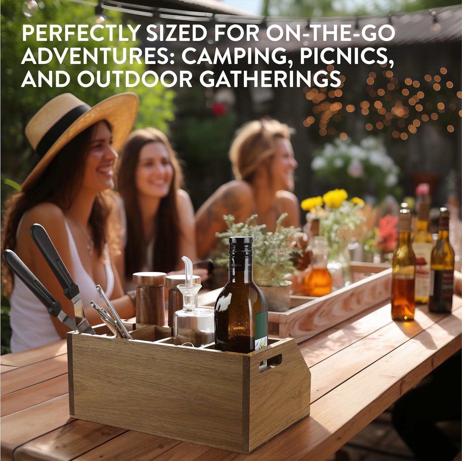 Navaris Ξύλινη Θήκη για Μαγειρικά Εργαλεία - Acacia Wood - Dark Brown - 61943.01