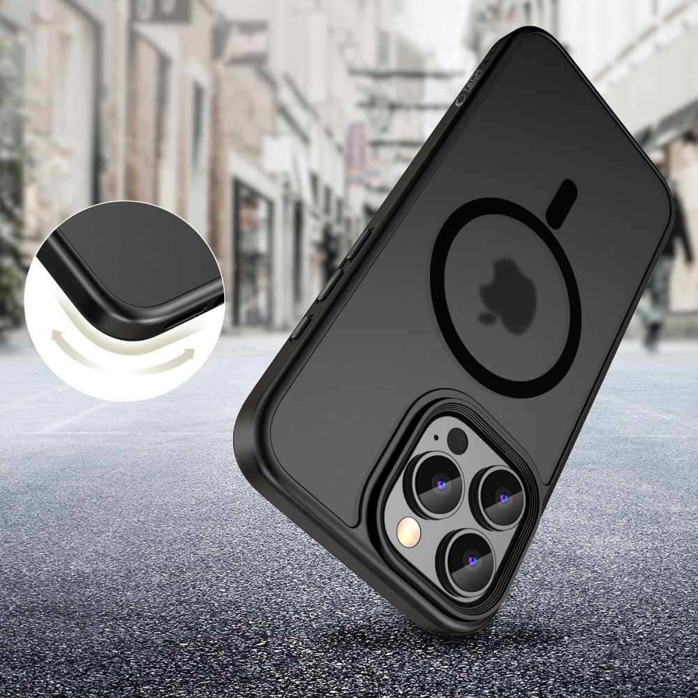 Tech - Protect iPhone 16 Pro Max MagMat Σκληρή Θήκη με Πλαίσιο Σιλικόνης και MagSafe - Matte Black / Ημιδιάφανη