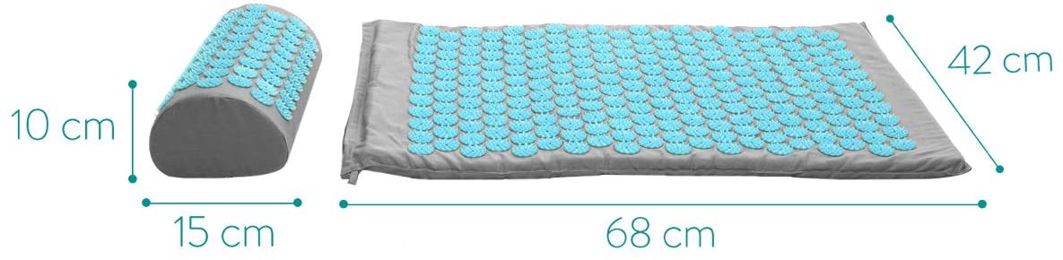 Navaris 2 - in - 1 Acupressure Mat and Pillow Set Σετ 2 σε 1 Χαλάκι και Μαξιλάρι Μασάζ - Grey / Blue - 43899.25