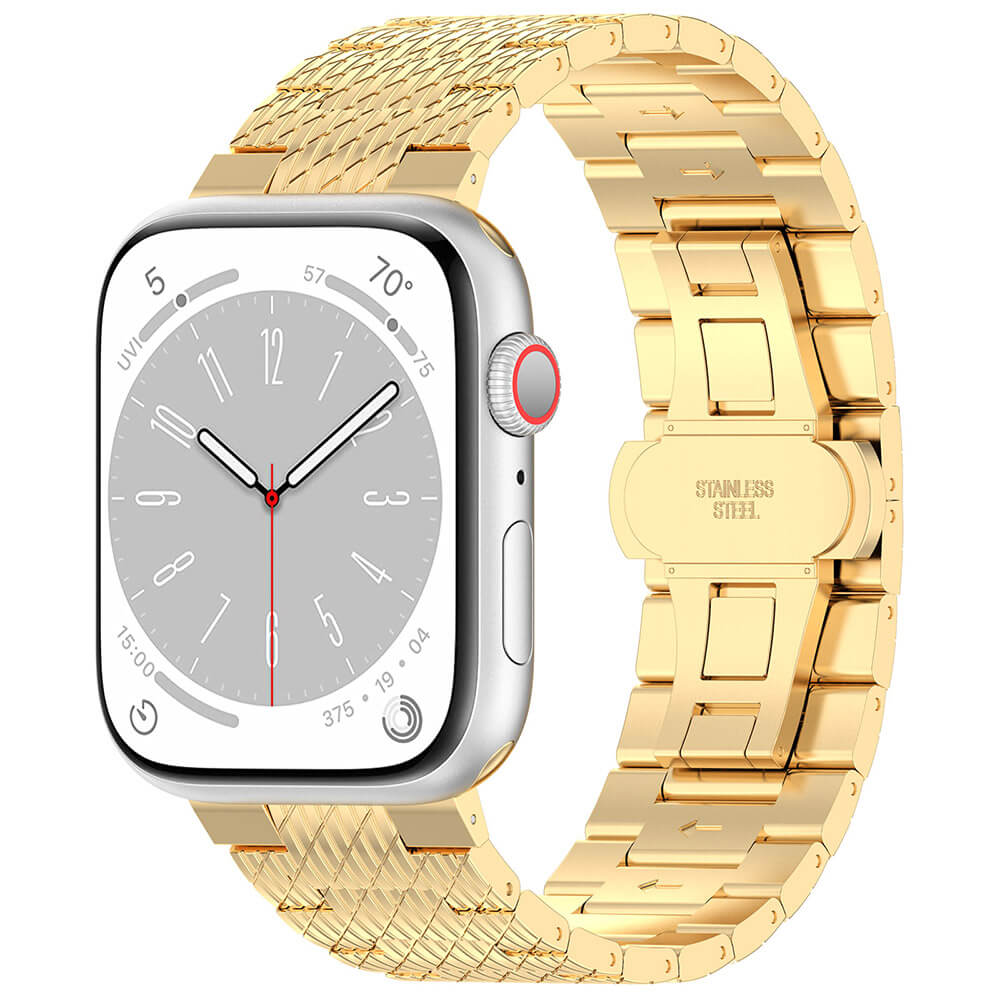 Techsuit Λουράκι Apple Watch 4/5/6/7/8/9/10/11 - SE (1/2/3) - ULTRA (1/2/3) - 44/45/46/49mm Watchband από Ανοξείδωτο Ατσάλι W052 - Gold
