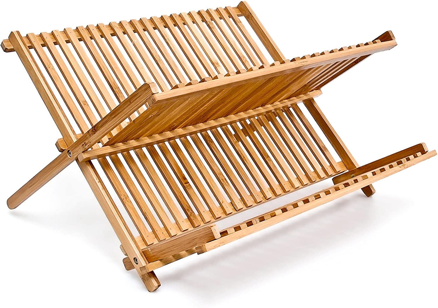 Relaxdays Στεγνωτήριο Πιάτων από Μπαμπού - Brown - 4052025140731