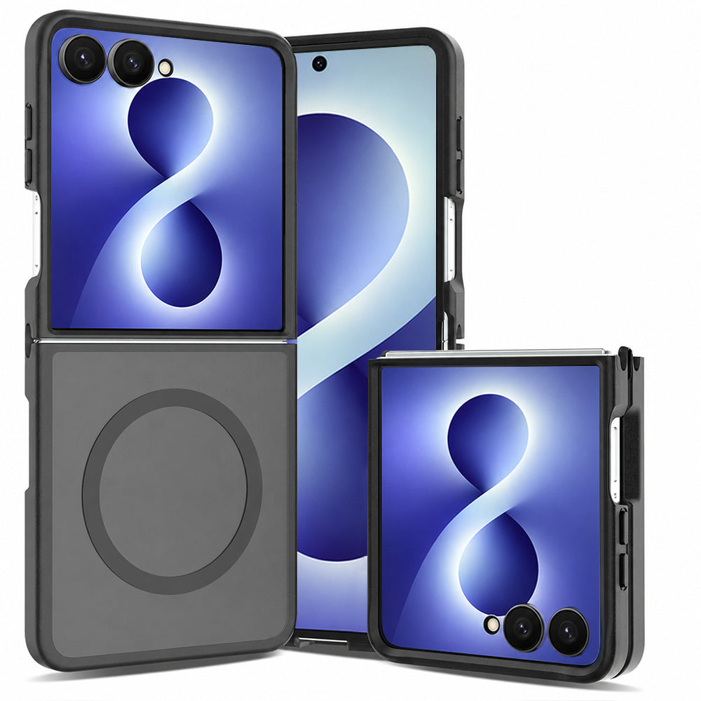 Techsuit Samsung Galaxy Z Flip8 - Σκληρή Θήκη με Πλαίσιο Σιλικόνης και MagSafe - PureFrost - Frosted Black