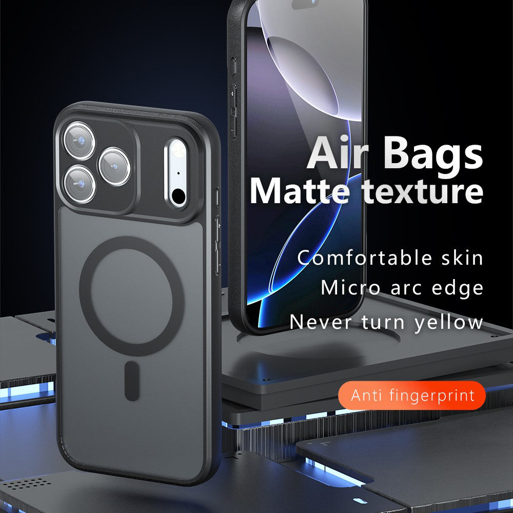 Techsuit iPhone 18 Pro Max / iPhone 17 Pro Max - Σκληρή Θήκη με Πλαίσιο Σιλικόνης και MagSafe - PureFrost - Frosted Black