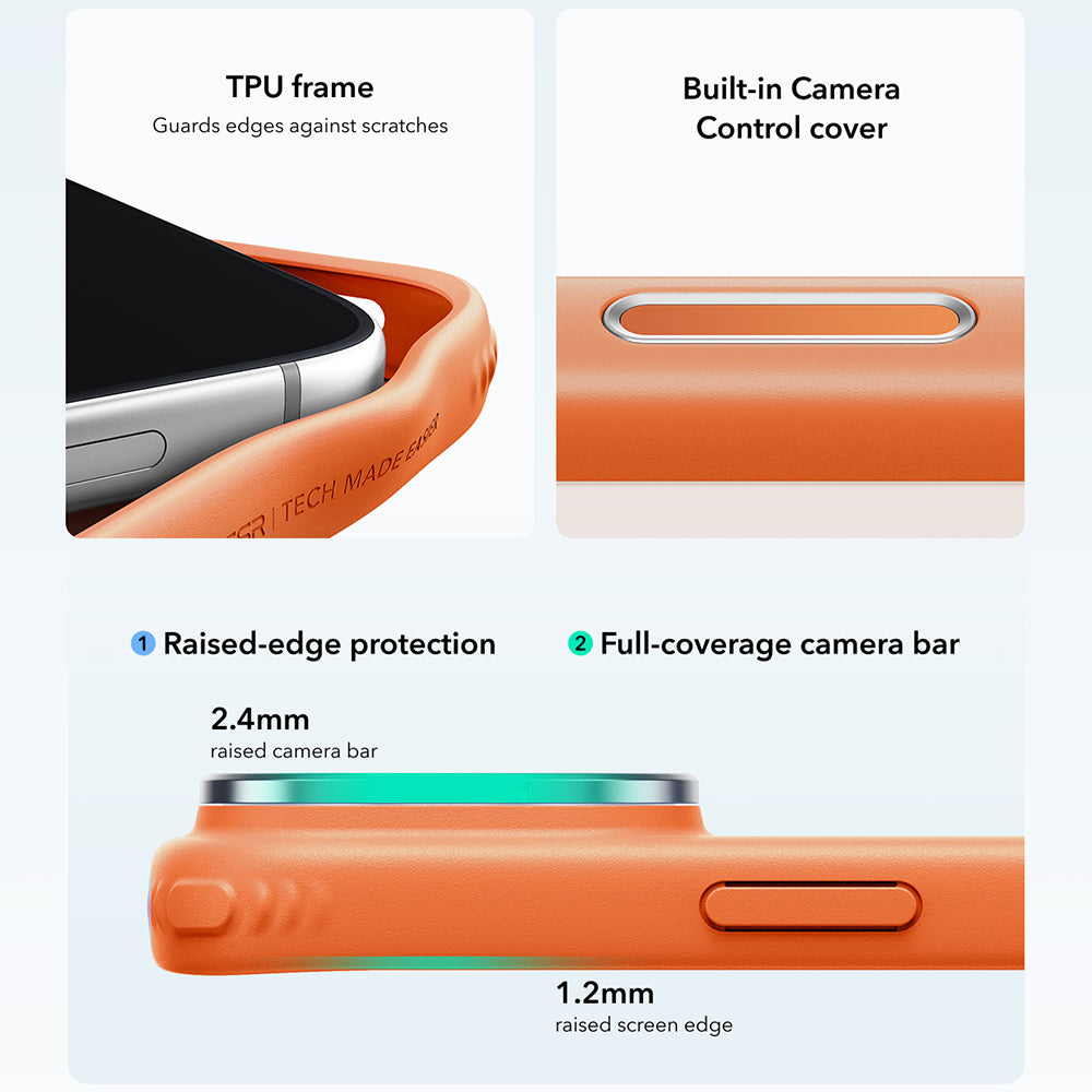 ESR iPhone 18 Pro Max / iPhone 17 Pro Max - Σκληρή Θήκη με Πλαίσιο Σιλικόνης και Stand - Classic Hybrid HaloLock Kickstand - Frosted Orange