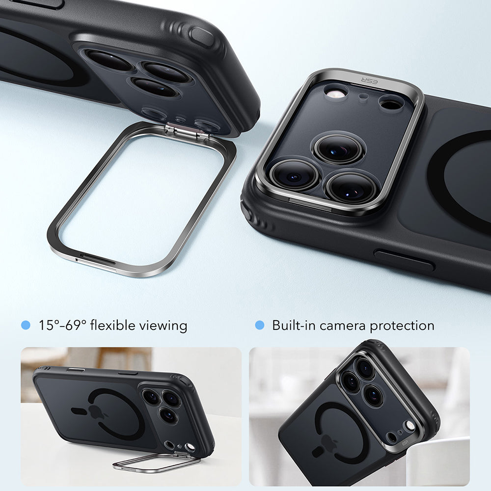 ESR iPhone 18 Pro Max / iPhone 17 Pro Max - Σκληρή Θήκη με Πλαίσιο Σιλικόνης και Stand - Classic Hybrid HaloLock Kickstand - Frosted Black
