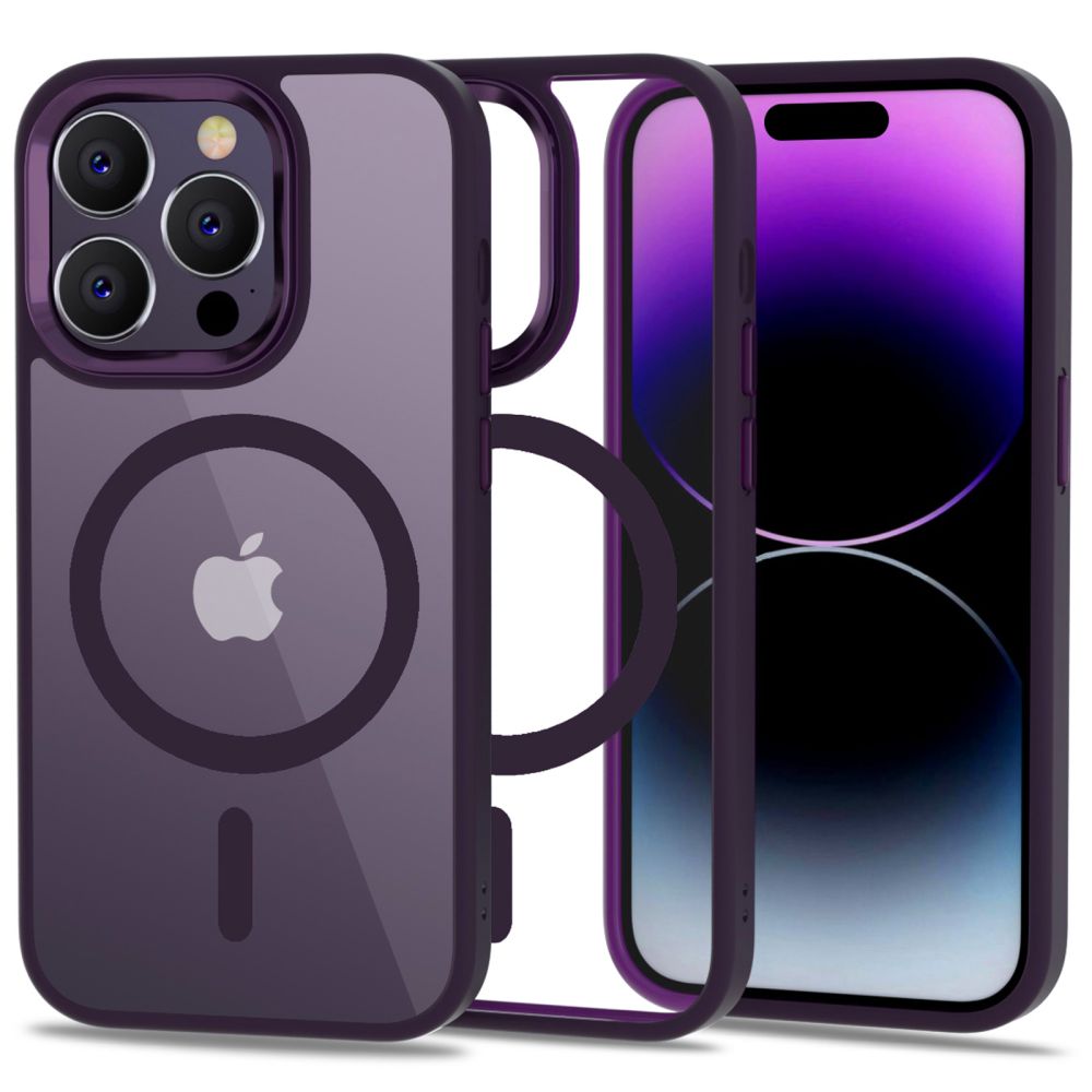 Tech - Protect iPhone 14 Pro MagMat Σκληρή Θήκη με Πλαίσιο Σιλικόνης και MagSafe - Deep Purple / Διάφανη