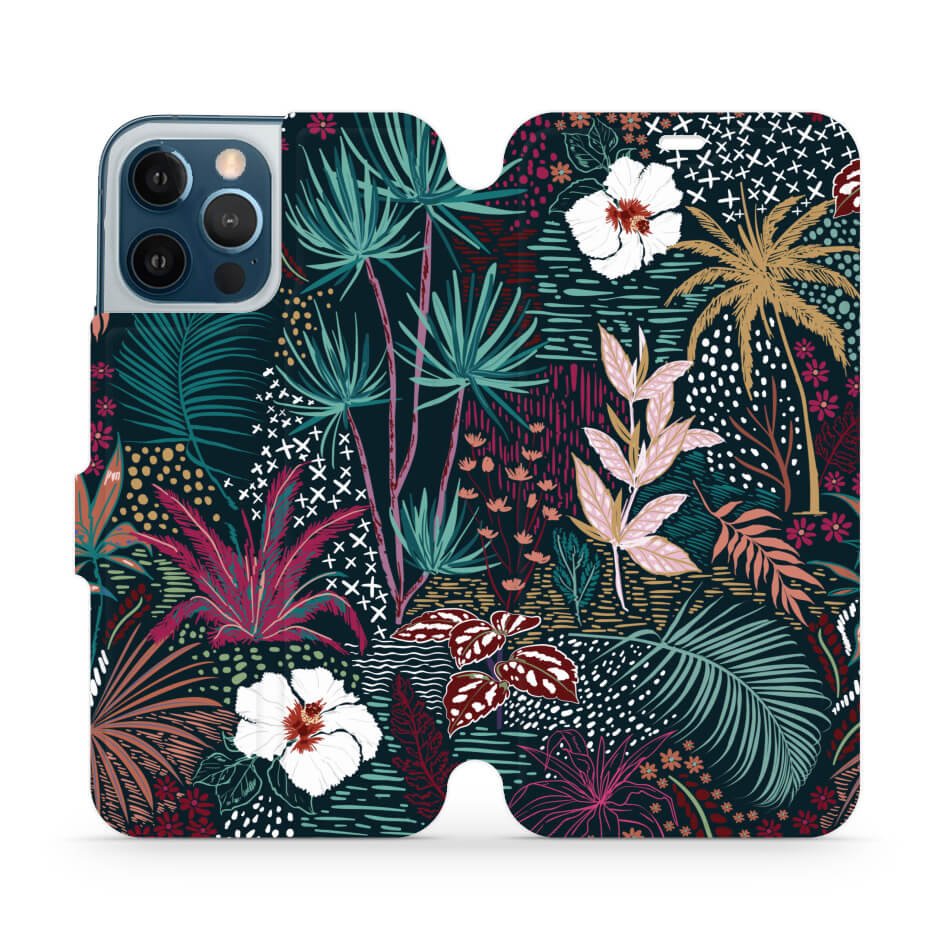 Mobiwear iPhone 12 Pro Max Θήκη Βιβλίο Slim Flip - Design Dark Floral - VP13S