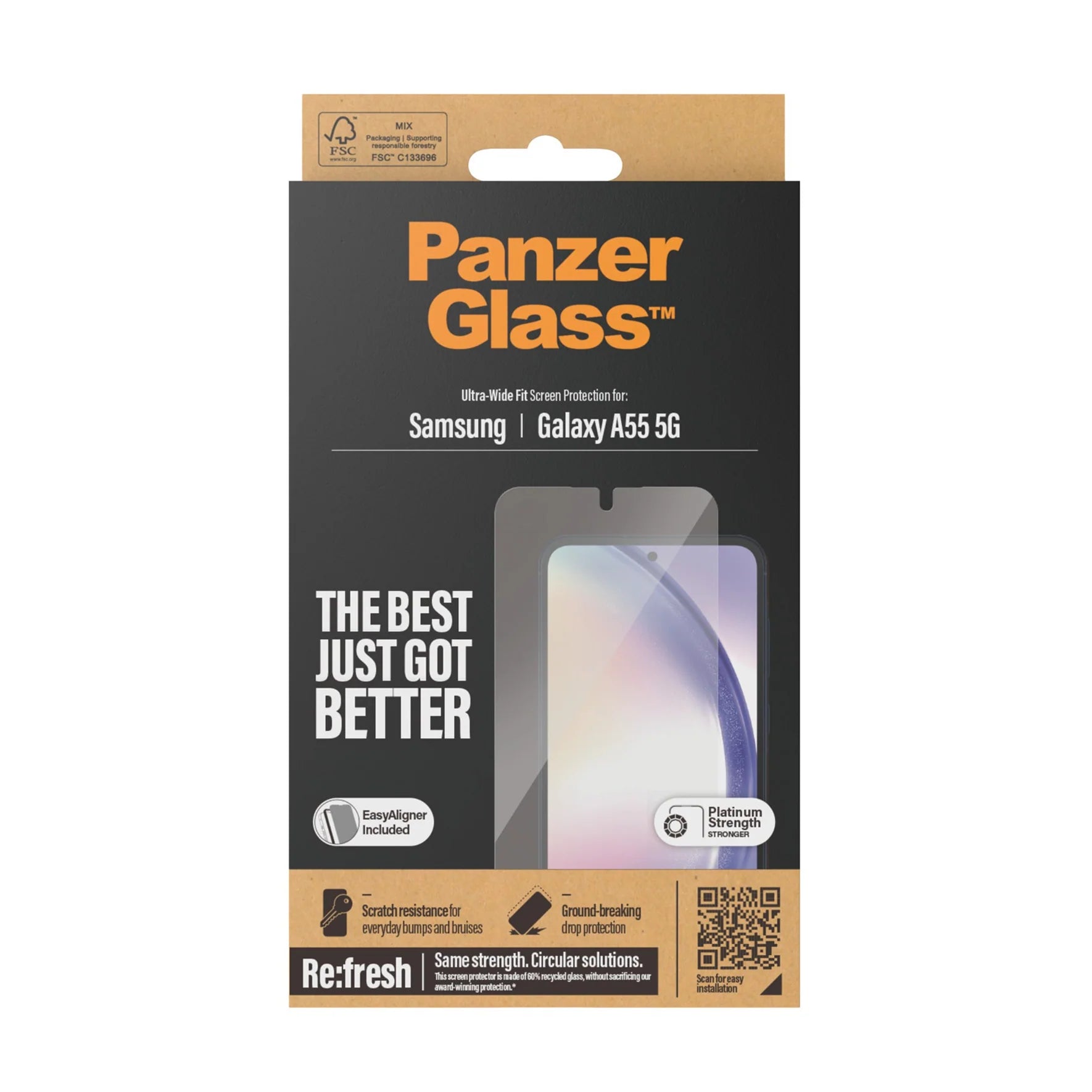 PanzerGlass Samsung Galaxy A55 5G - Ultra - Wide Fit Easy Aligner Case Friendly Αντιχαρακτικό Γυαλί Οθόνης - Διάφανο