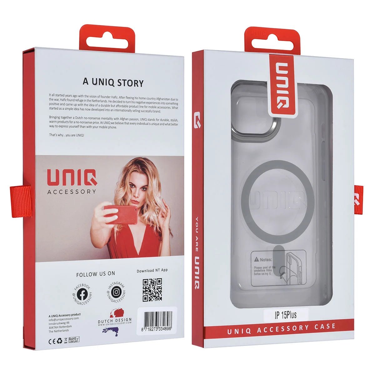 Tuniq iPhone 15 Plus / 14 Plus - MagSafe Σκληρή Θήκη με Πλαίσιο Σιλικόνης - Γκρι Ματ / Διάφανη
