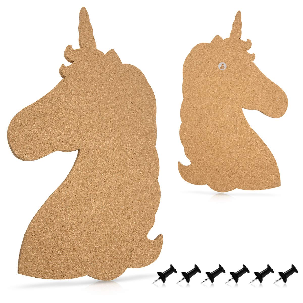 Navaris Cork Notice Board - Πίνακας Ανακοινώσεων με Πινέζες - Design Unicorn - Brown - 47163.01