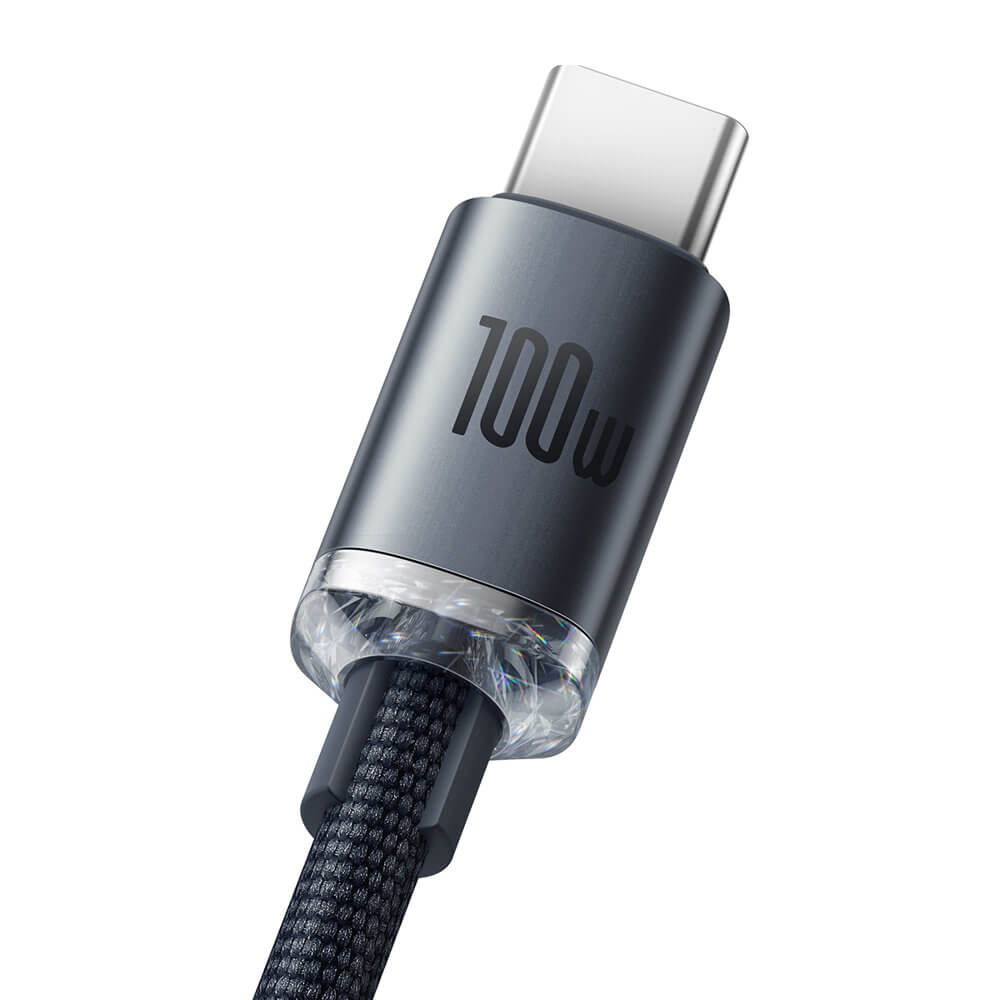 Baseus Crystal Shine Cable USB to Type C 100W - Καλώδιο Δεδομένων και Γρήγορης Φόρτισης 2M - Black - CAJY000501