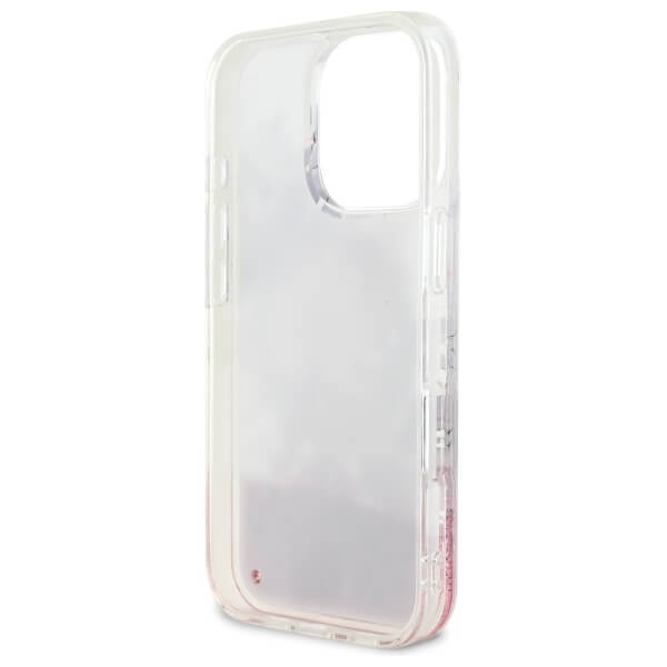 Guess iPhone 16 Pro Max - Liquid Glitter Flower - MagSafe Σκληρή Θήκη με Πλαίσιο Σιλικόνης - Διάφανη - GUHMP16XLFMWTP