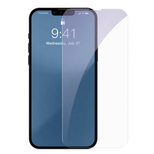 Baseus iPhone 13 Pro Max 0.3mm Anti - Blue Light Case Friendly Full Screen Αντιχαρακτικό Γυαλί Οθόνης - 2 Τεμάχια - Clear - SGBL020502