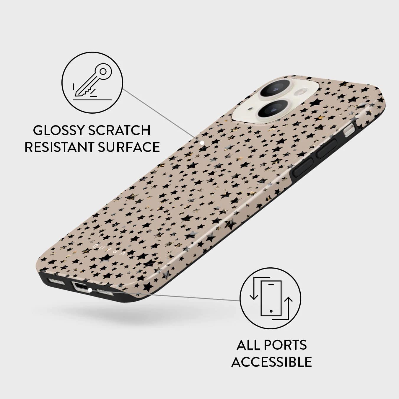 Burga iPhone 14 Fashion Tough Σκληρή Θήκη - Sparkling Tiara