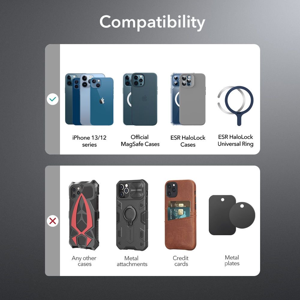 ESR HaloLock Cryoboost Magnetic MagSafe Μαγνητική Βάση Αυτοκινήτου Αεραγωγού με Ασύρματη Φόρτιση MagSafe - Frosted Onyx