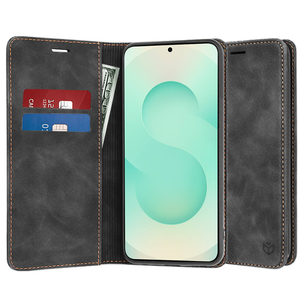 Techsuit Samsung Galaxy S25 Plus - Confy Cover - Θήκη Πορτοφόλι από Δερματίνη με Stand - Black