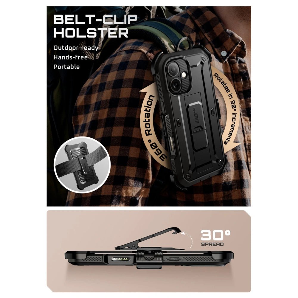 Supcase iPhone 17 - Unicorn Beetle Pro - Σκληρή Θήκη με Προστασία Οθόνης και Stand - Black