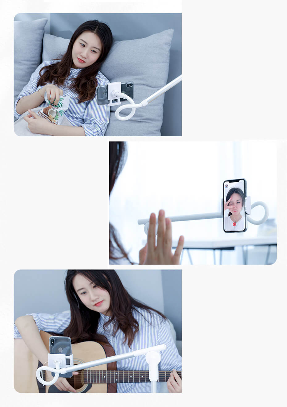 Baseus Unlimited Adjustment Lazy Mobile Holder - Βάση Στήριξης Κινητών με Ρυθμιζόμενο Βραχίονα - Silver - SULR - 0S