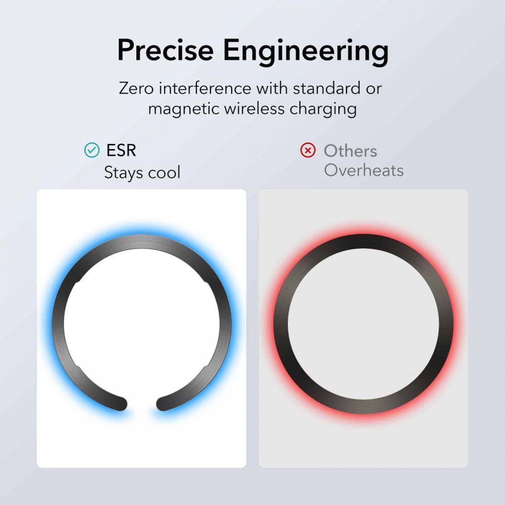 ESR HaloLock Universal Δακτύλιος MagSafe - Black - Silver