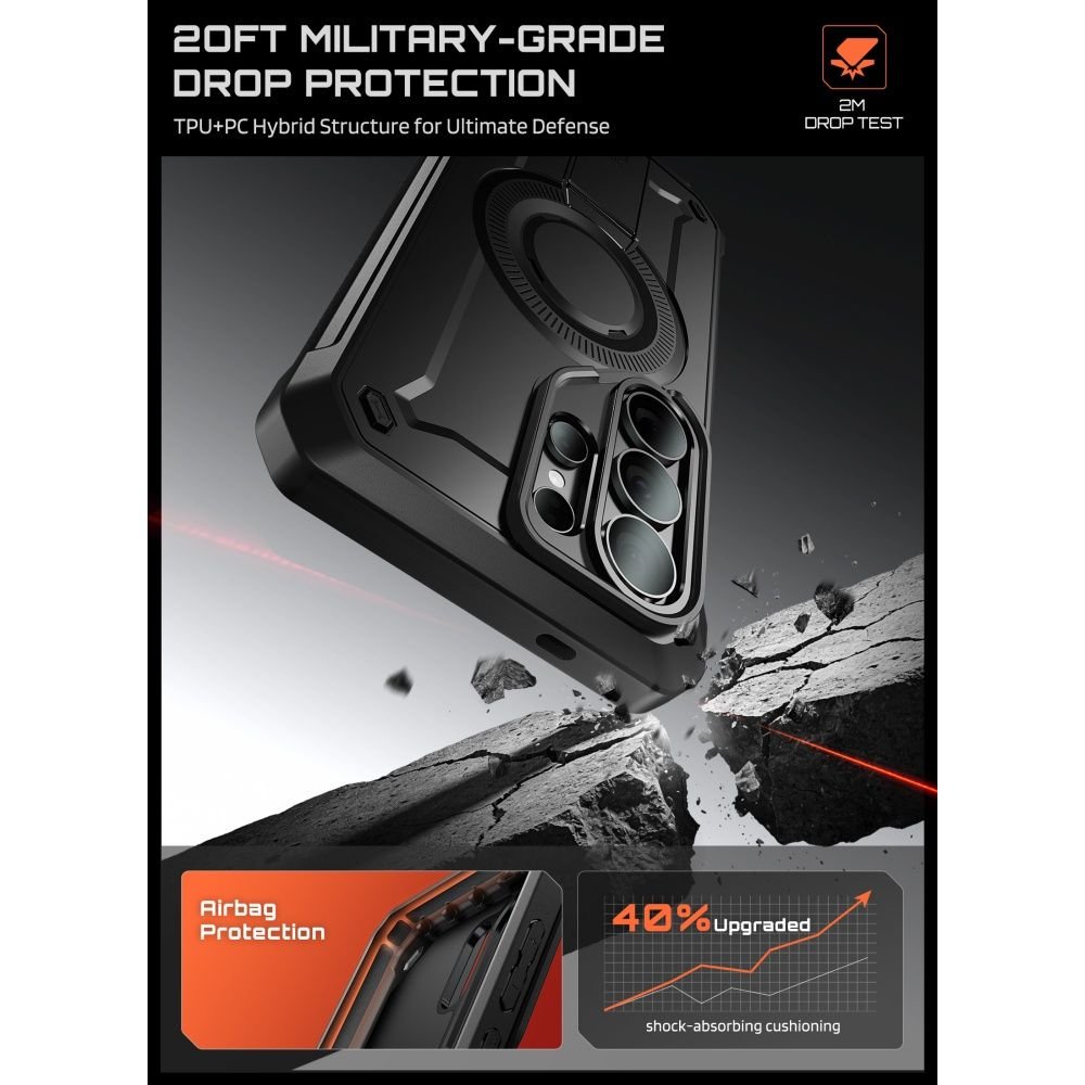 Supcase Samsung Galaxy S26 Ultra - Σκληρή Θήκη MagSafe με Προστασία Οθόνης και Stand - Unicorn Beetle Pro Mag 2 Set - Black